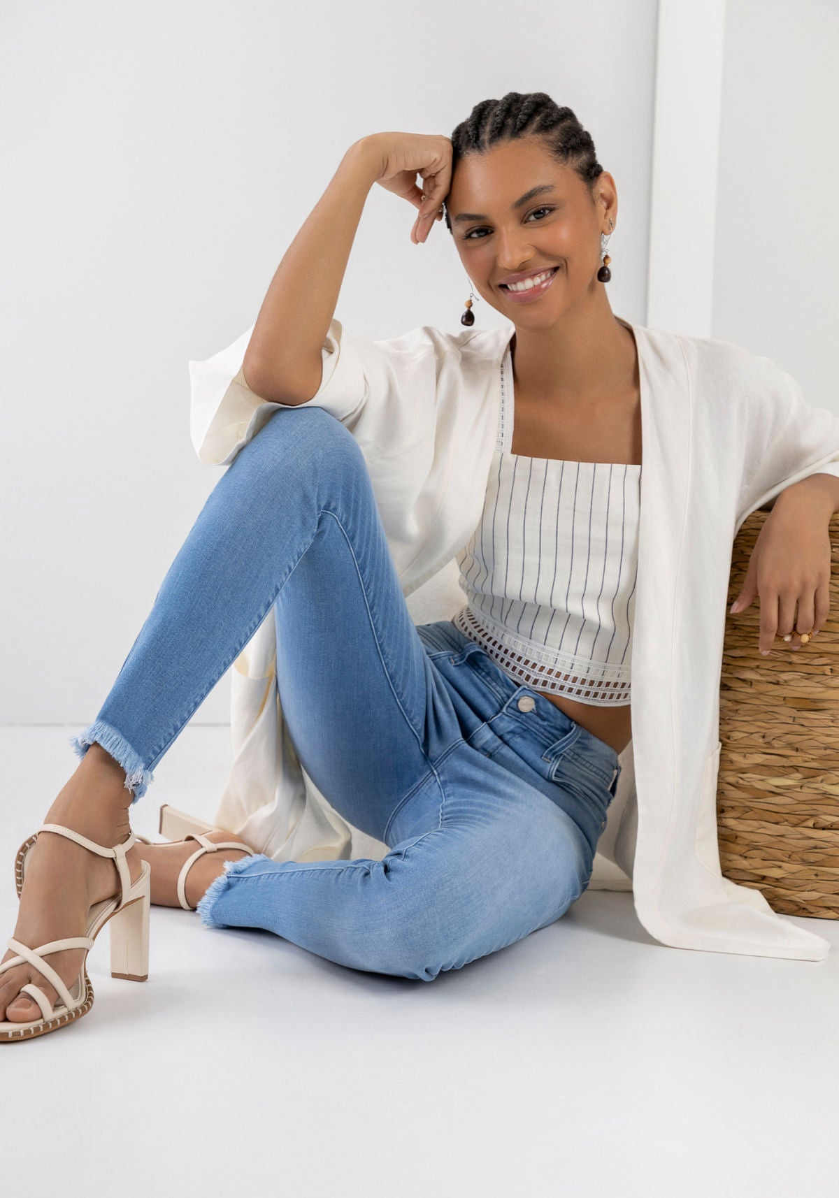 Calça Jeans Skinny Cropped Lez A Lez Feminino 7136L