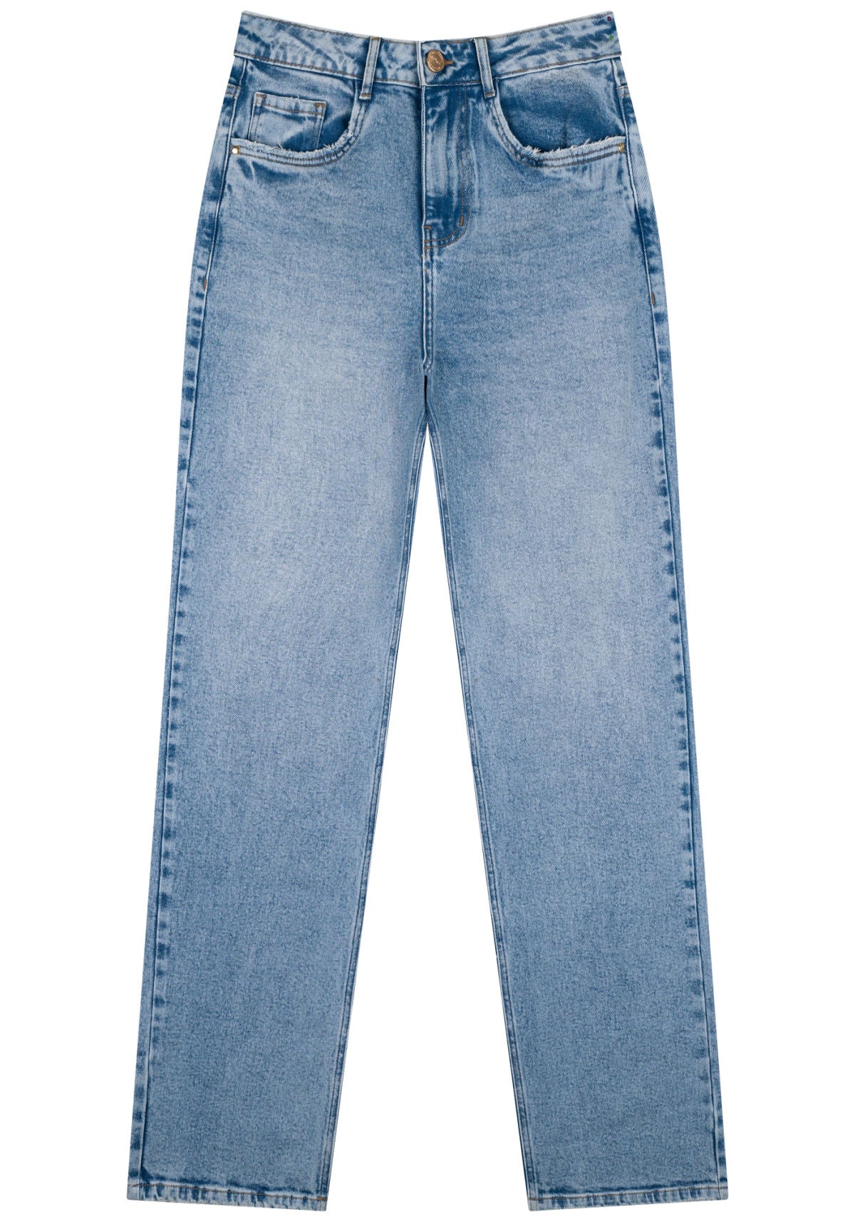 Calça Reta Jeans Com Elastano Lez A Lez Feminino 1538E