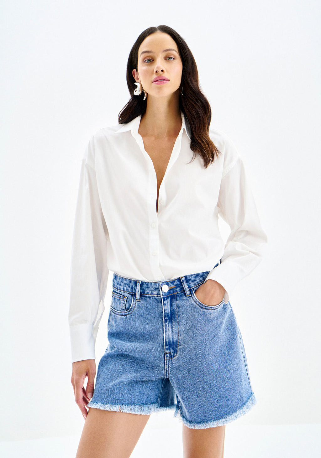Shorts Jeans Mom Cintura Alta Lez A Lez Feminino 9482L