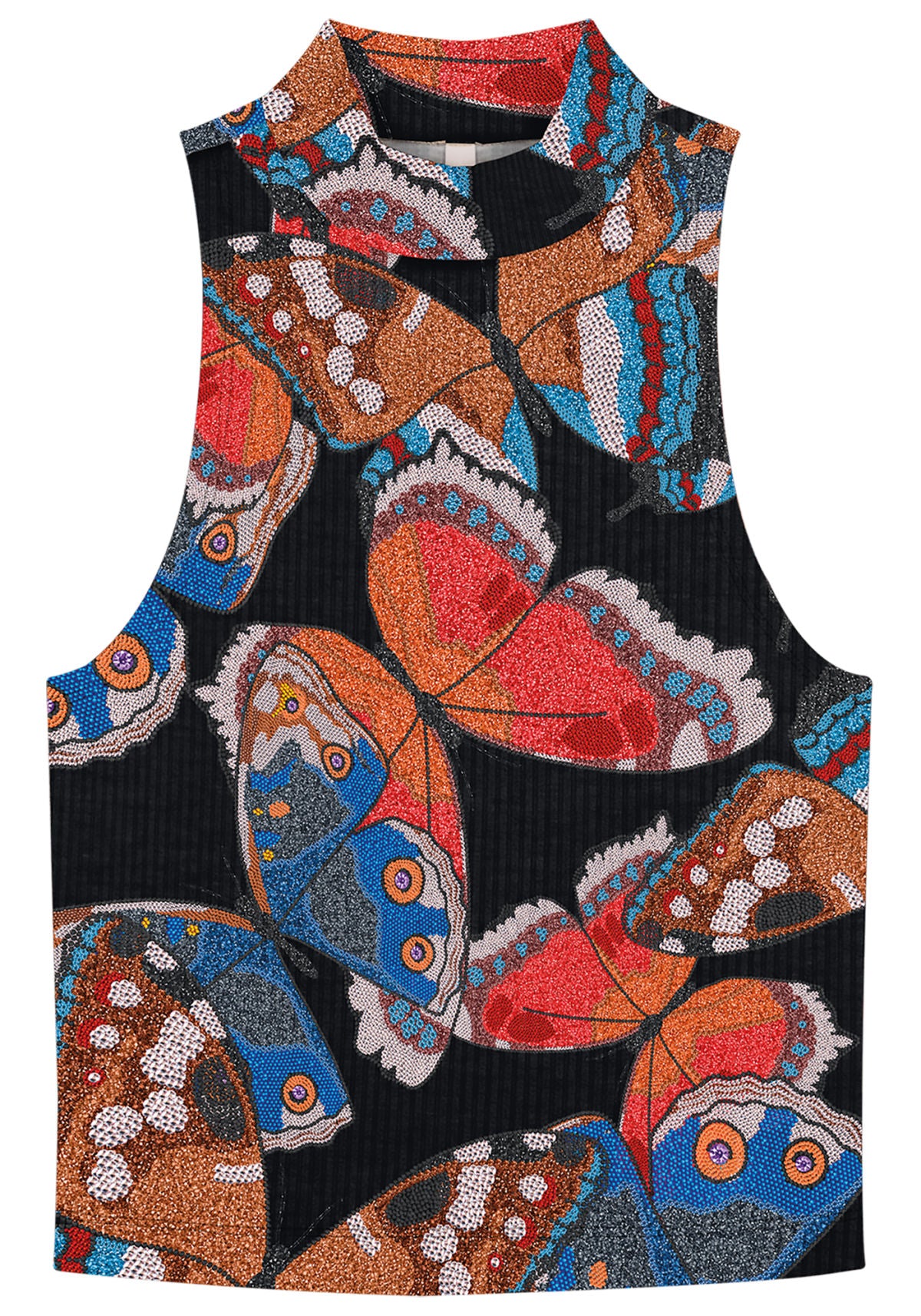 Regata Estampada Canelada com Gola Lez A Lez Feminino 5001L