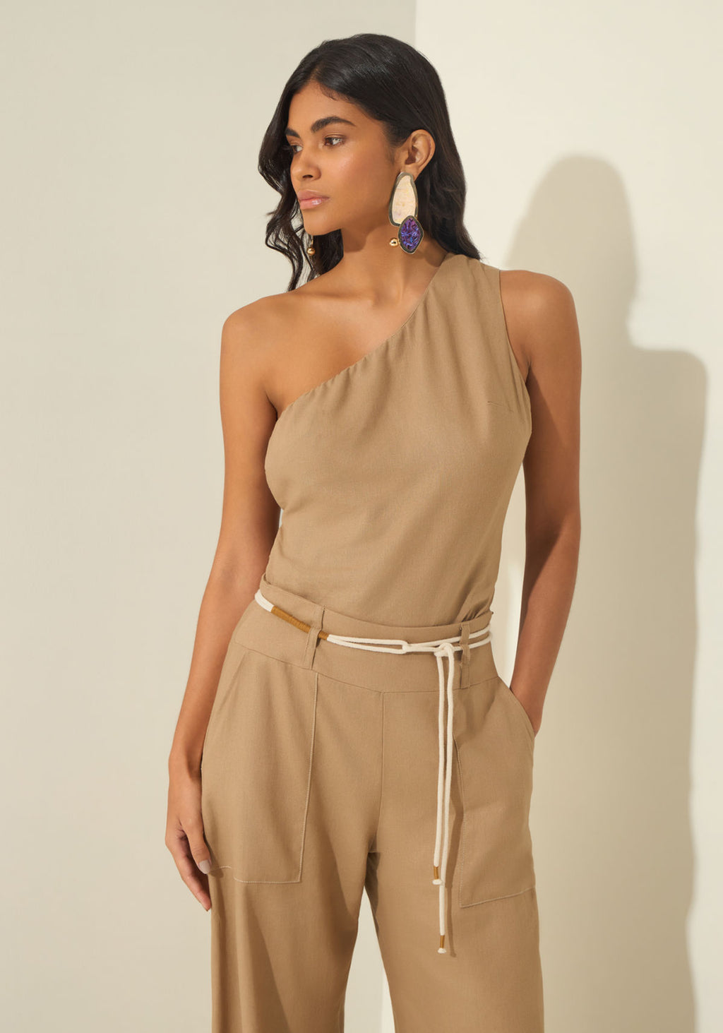 Blusa De Um Ombro Só Com Recorte Lez A Lez Feminino 3540E