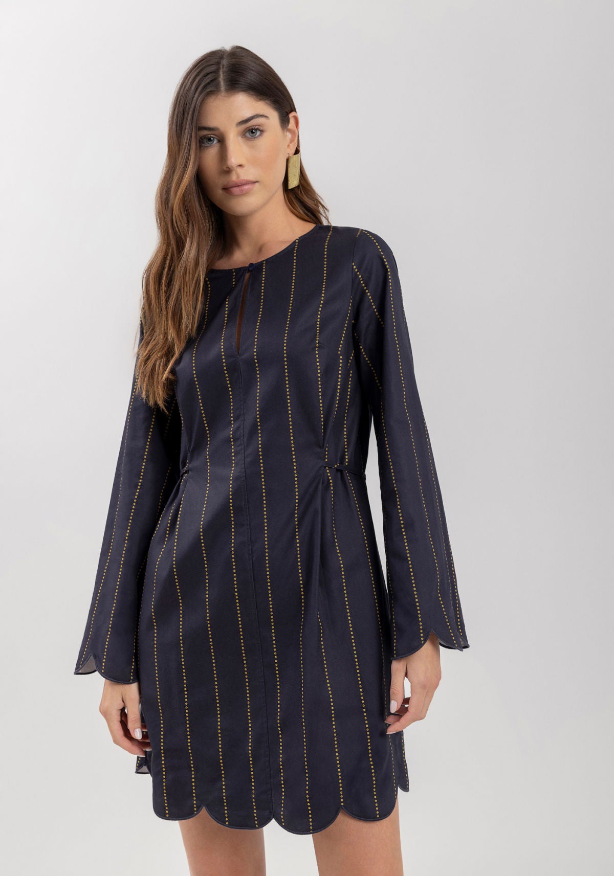 Vestido De Mangas longas Estampado Lez A Lez Feminino 7514E