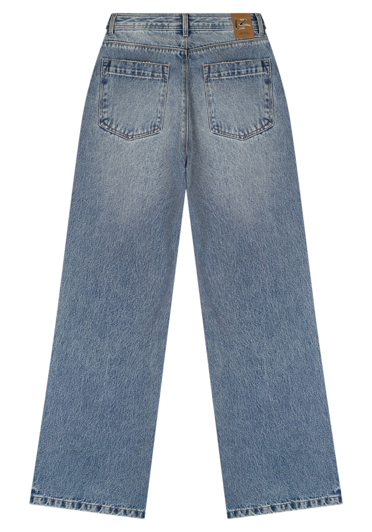 Calça Wide Leg Jeans Com Cintura Lez A Lez Feminino 1548E