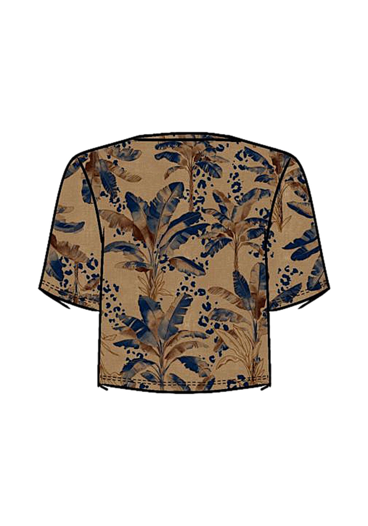 Blusa De Mangas Curtas Com Lurex Lez A Lez Feminino 9498E