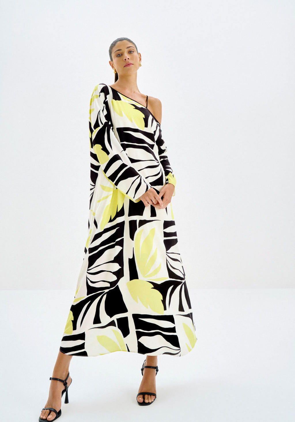 Vestido Midi Estampado com Decote Lez A Lez Feminino 6961L