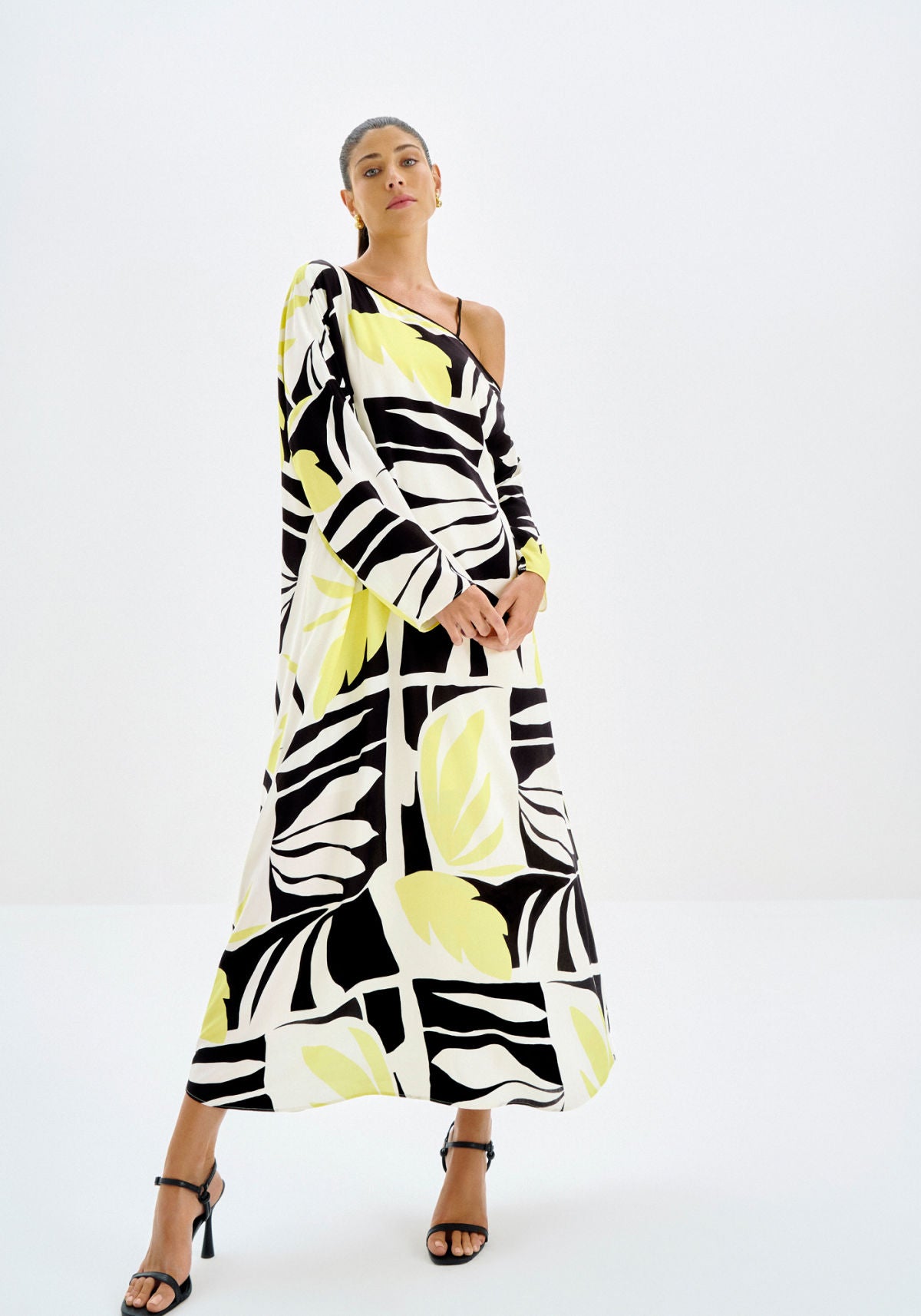 Vestido Midi Estampado com Decote Lez A Lez Feminino 6961L