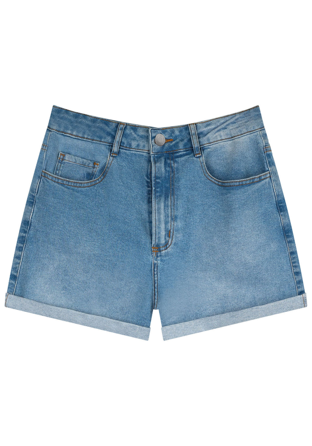 Shorts Jeans Mom Super Alto Lez A Lez Feminino 7973L