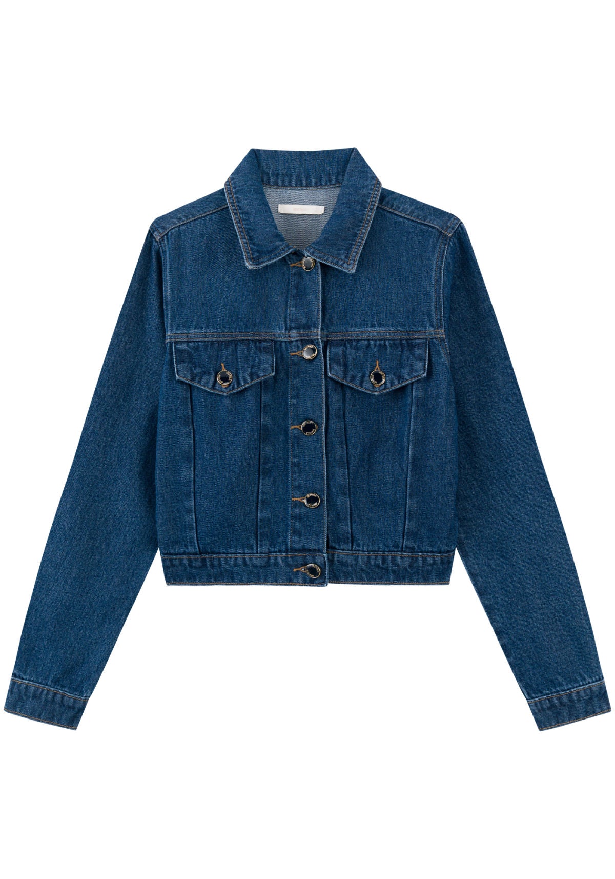 Jaqueta Jeans Cropped De Mangas Lez A Lez Feminino 0983E