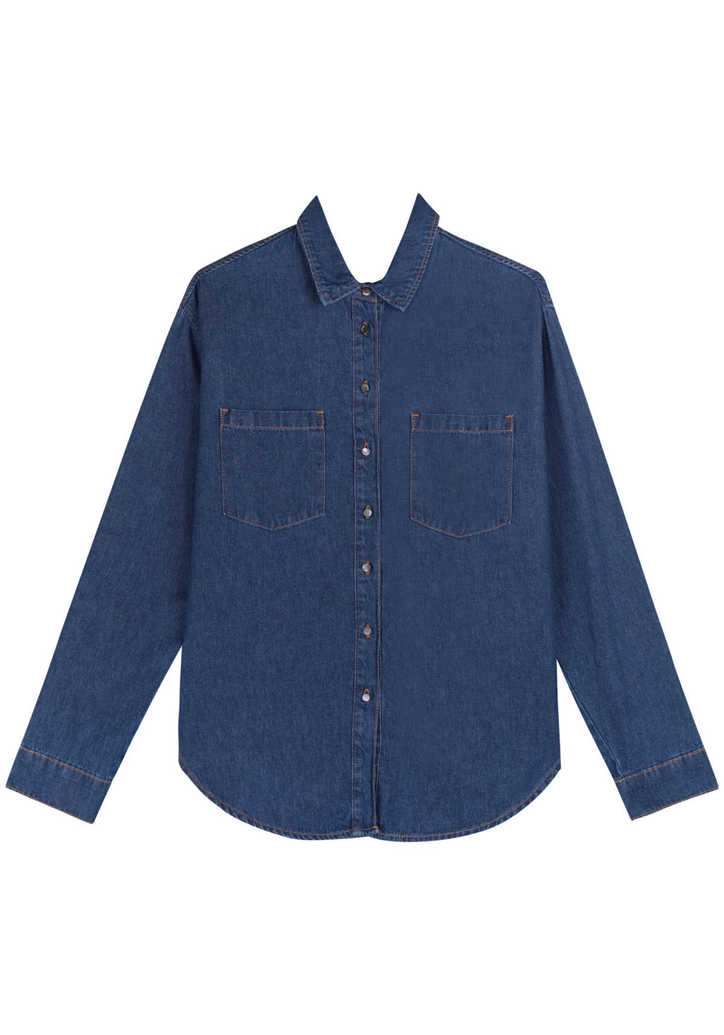 Camisa Jeans Alongada Com Mangas Lez A Lez Feminino 0826E