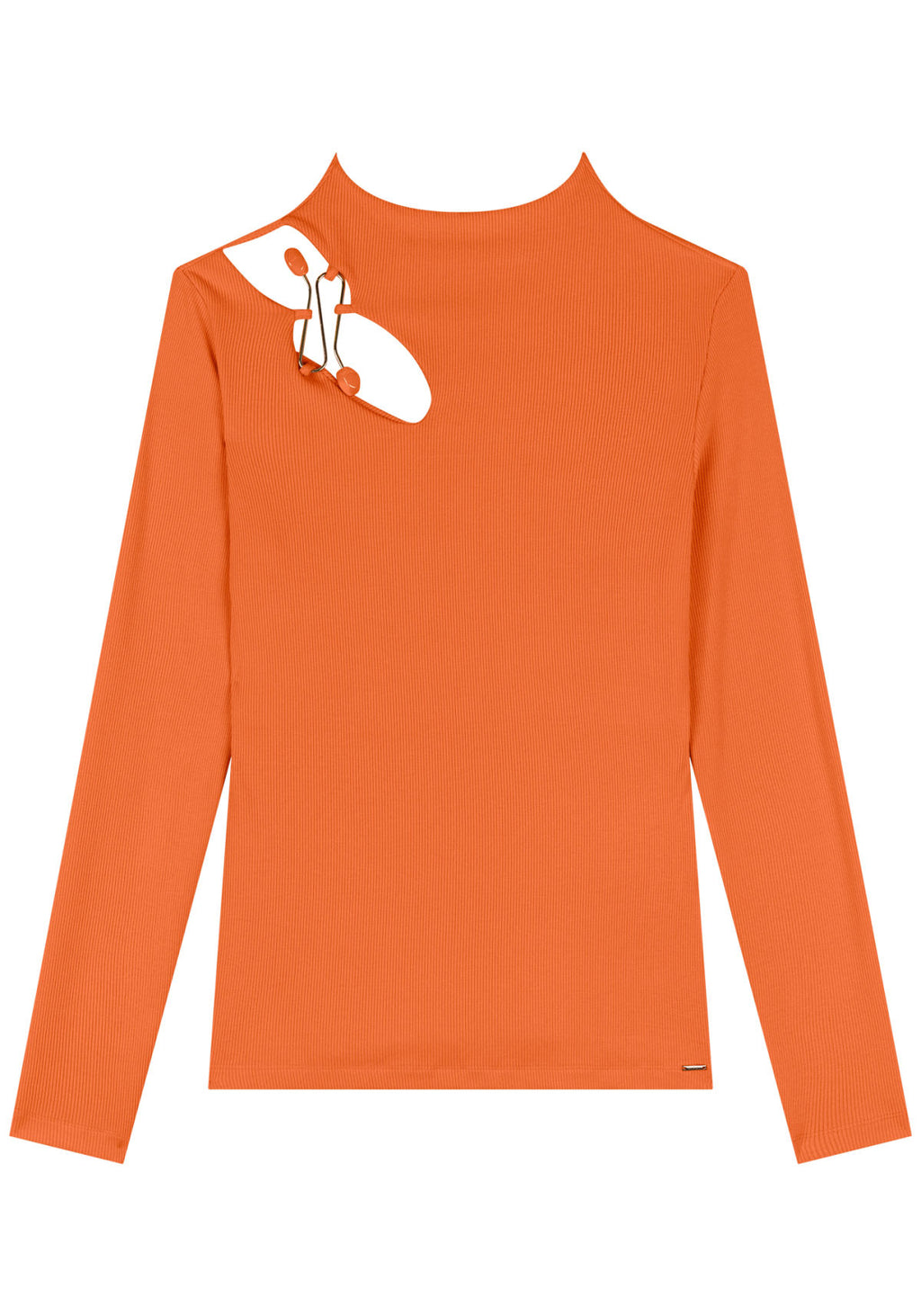 Blusa Canelada De Mangas Longas Lez A Lez Feminino 9256E