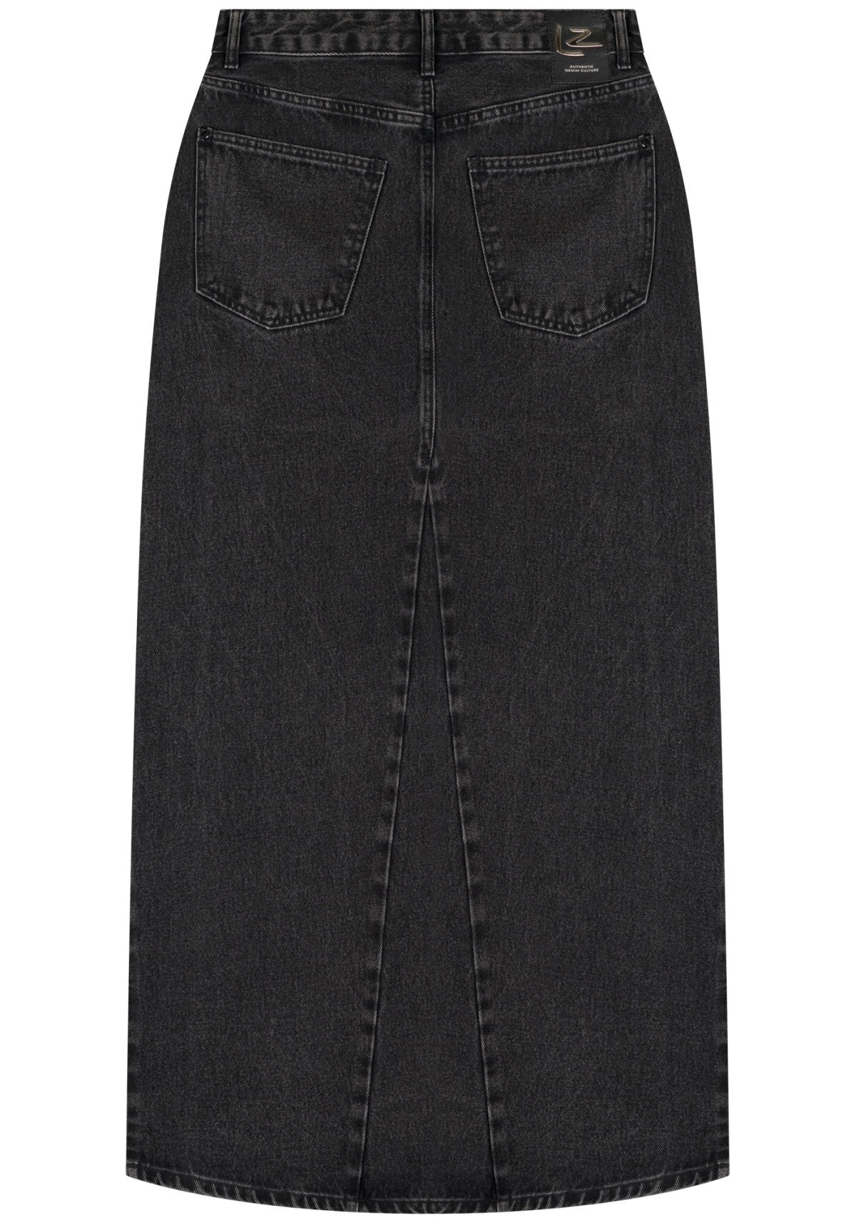 Saia Jeans Longa Com Fenda Lez A Lez Feminino 1572E