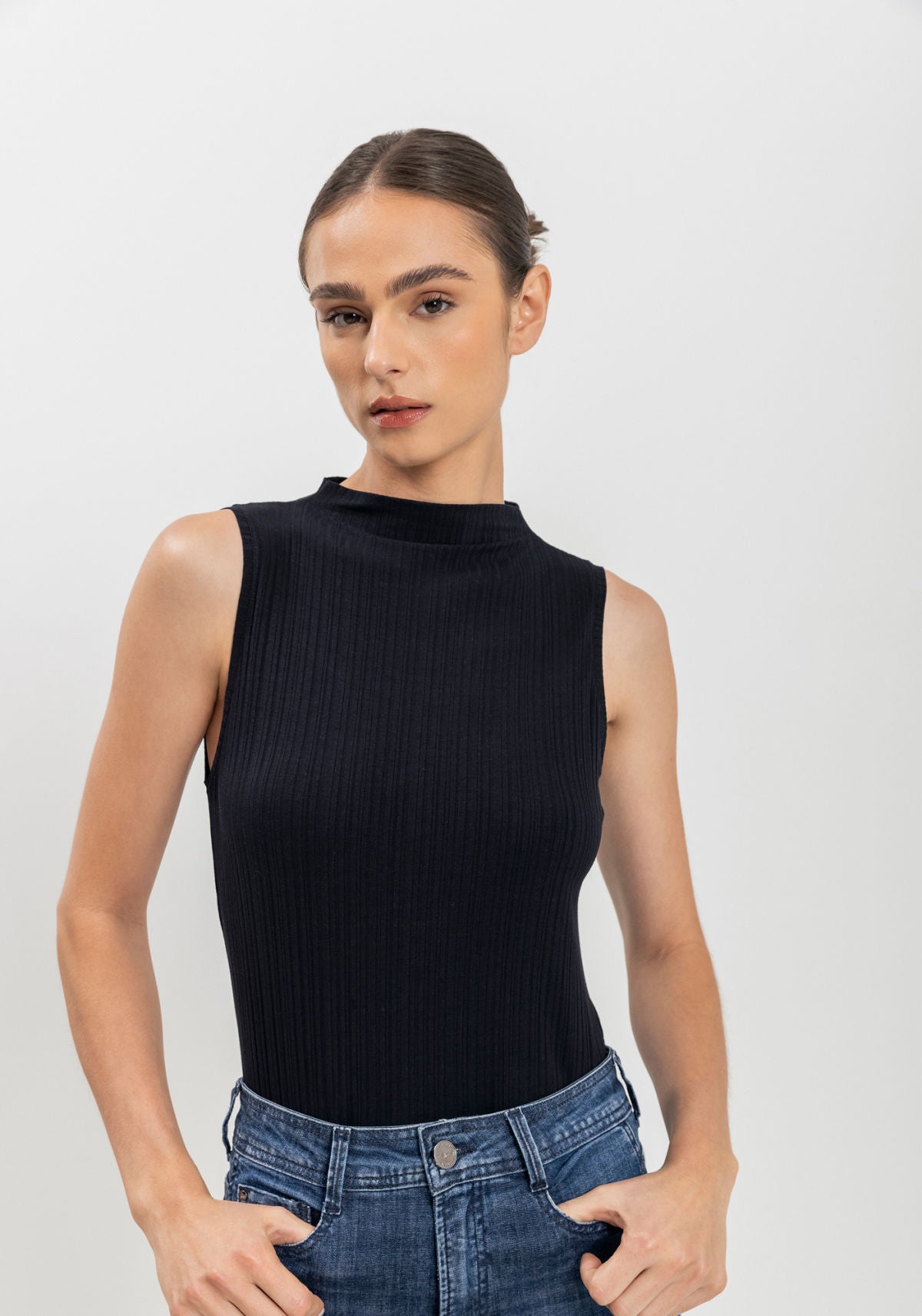 Blusa Básica Em Malha Canelada Lez A Lez Feminino 7124E