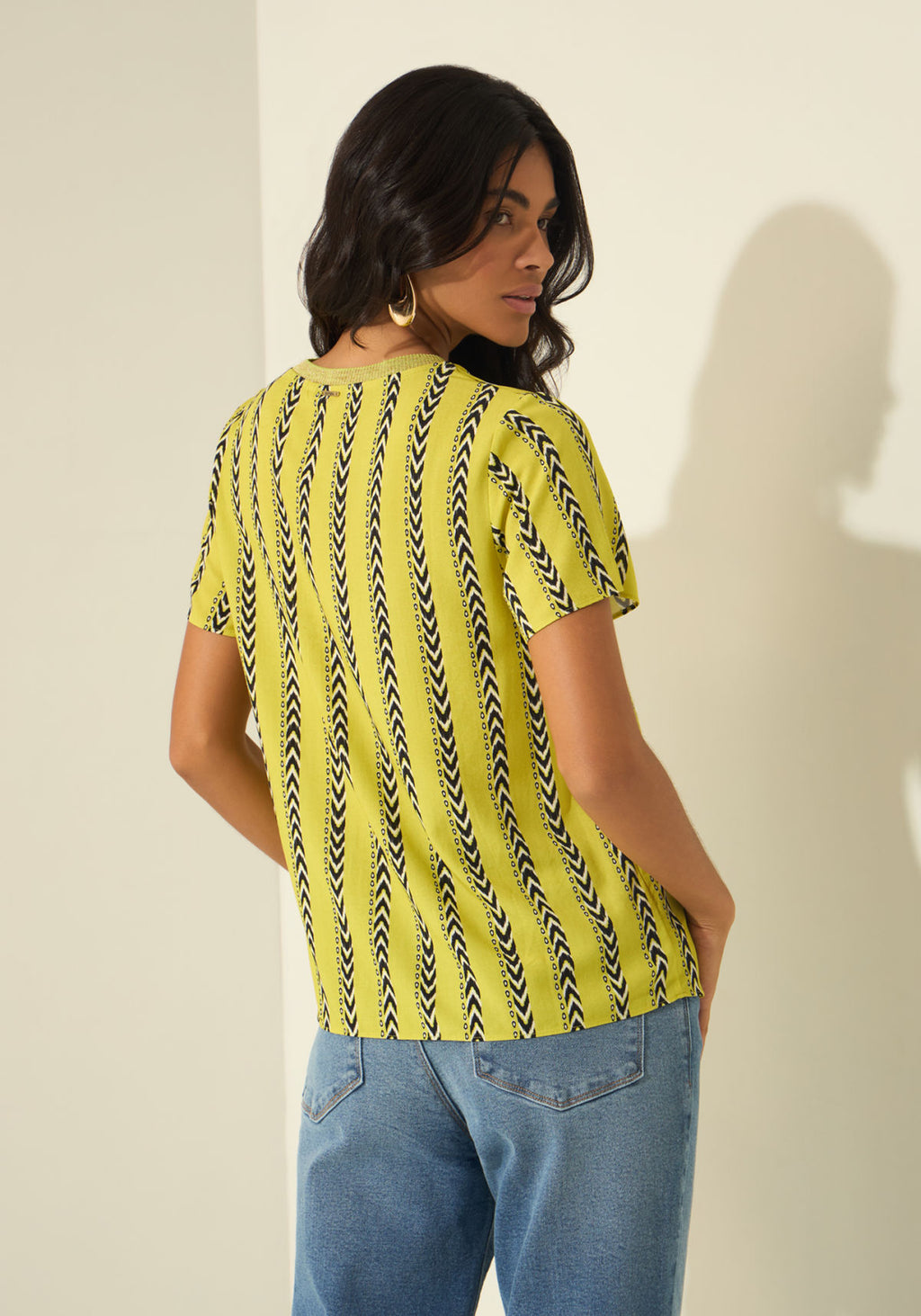 Blusa De Mangas Curtas Estampada Lez A Lez Feminino 3531E