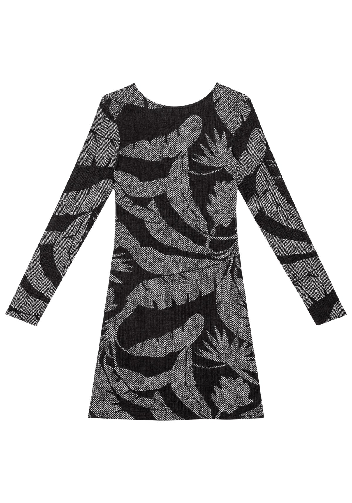 Vestido Curto Manga Longa Estampado Lez A Lez Feminino 5662L