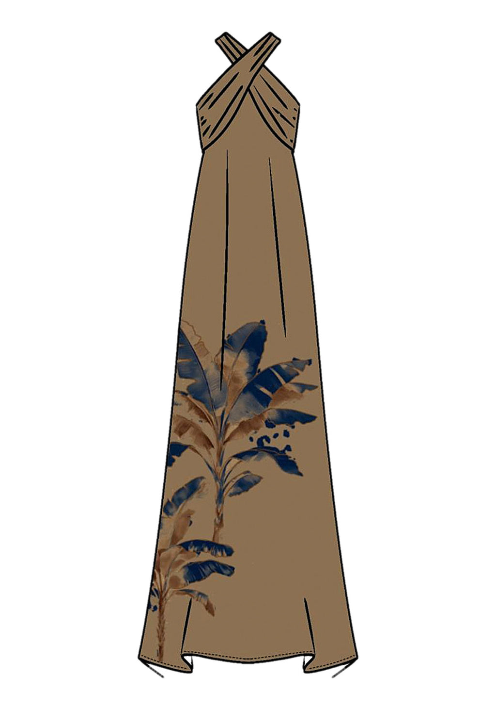 Vestido Longo Frente Única Estampado Lez A Lez Feminino 9567