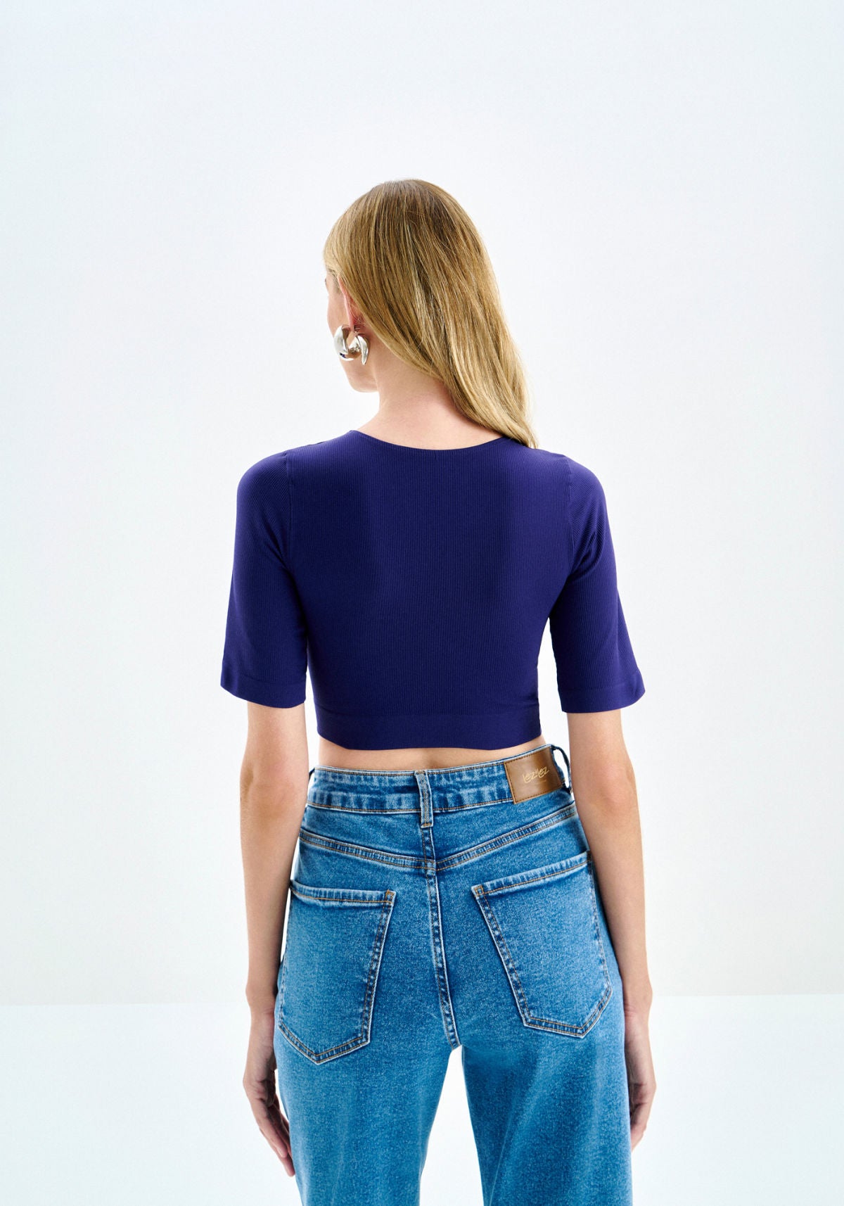 Blusa Manga Curta Seamless Cropped Lez A Lez Feminino 9355L