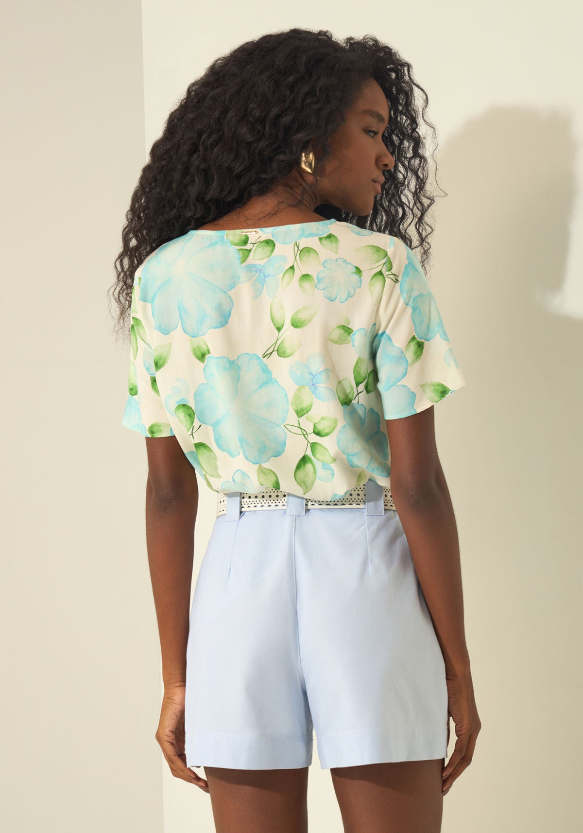 Blusa Estampada Com Mangas Curtas Lez A Lez Feminino 3530E