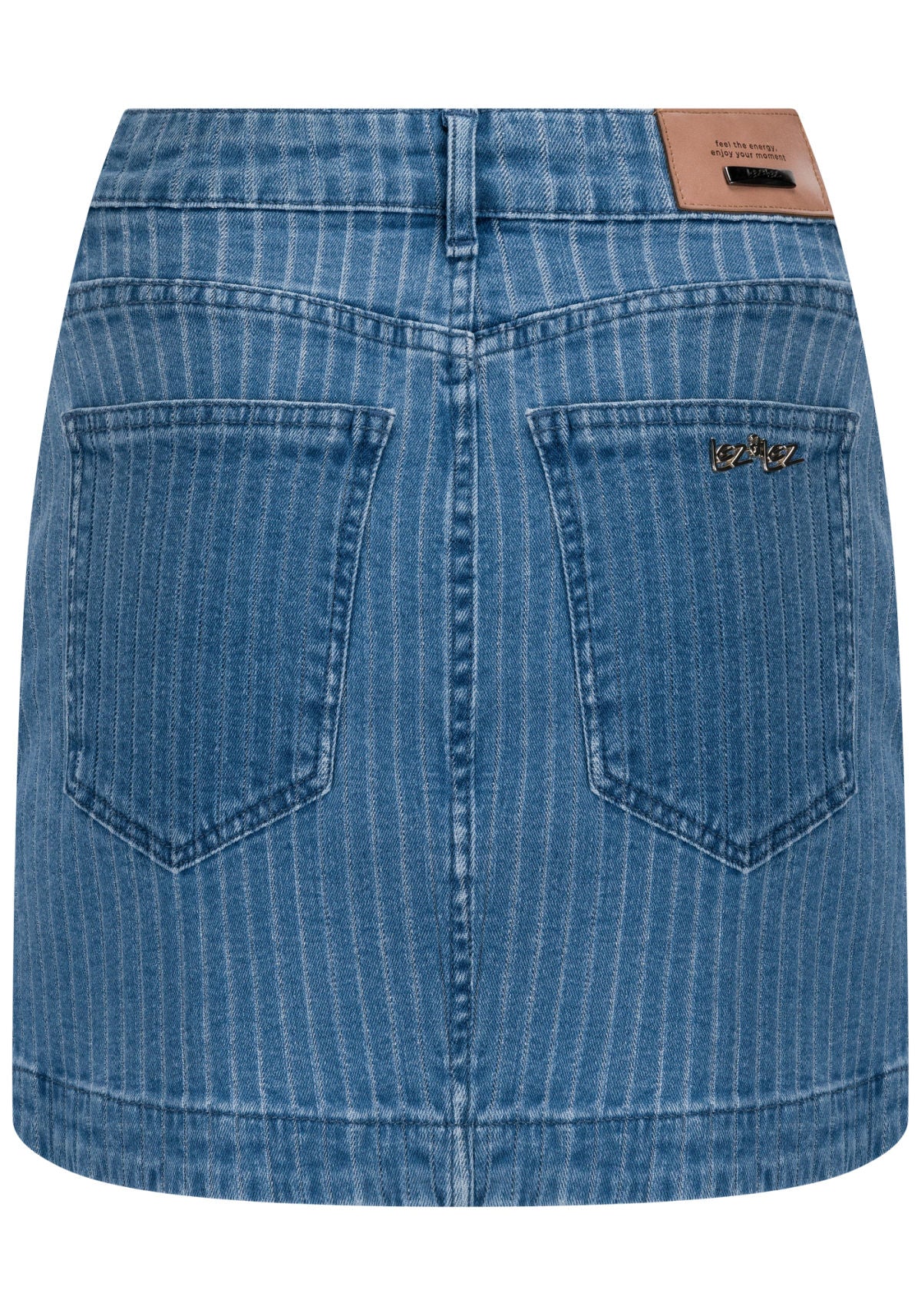 Saia Jeans Curta Cintura Alta Risca Lez A Lez Feminino 0082E