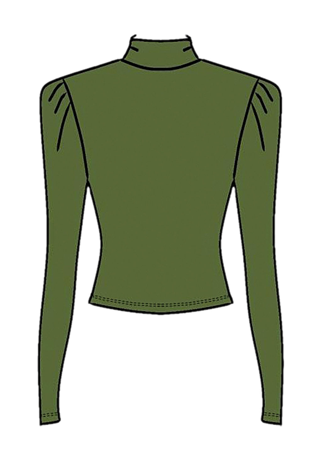 Blusa De Mangas Longas Com Gola Lez A Lez Feminino 9137E