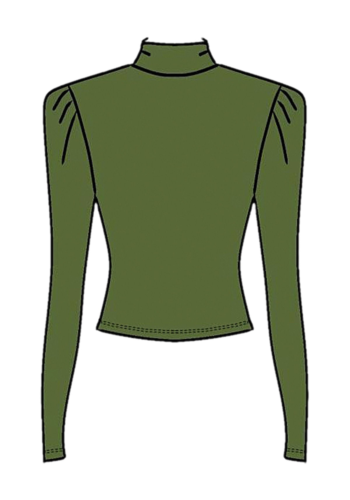 Blusa De Mangas Longas Com Gola Lez A Lez Feminino 9137E