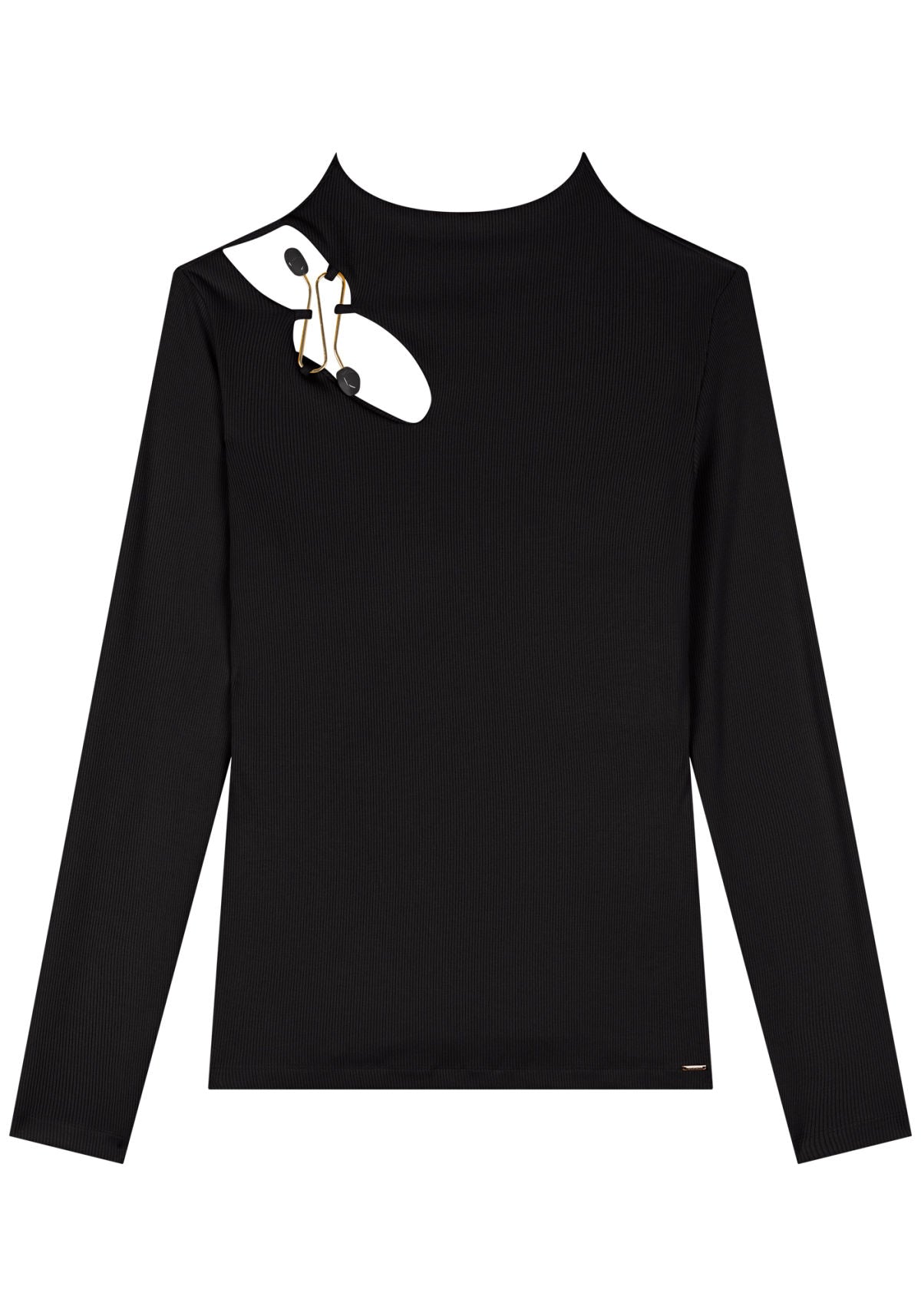 Blusa Canelada De Mangas Longas Lez A Lez Feminino 9256E