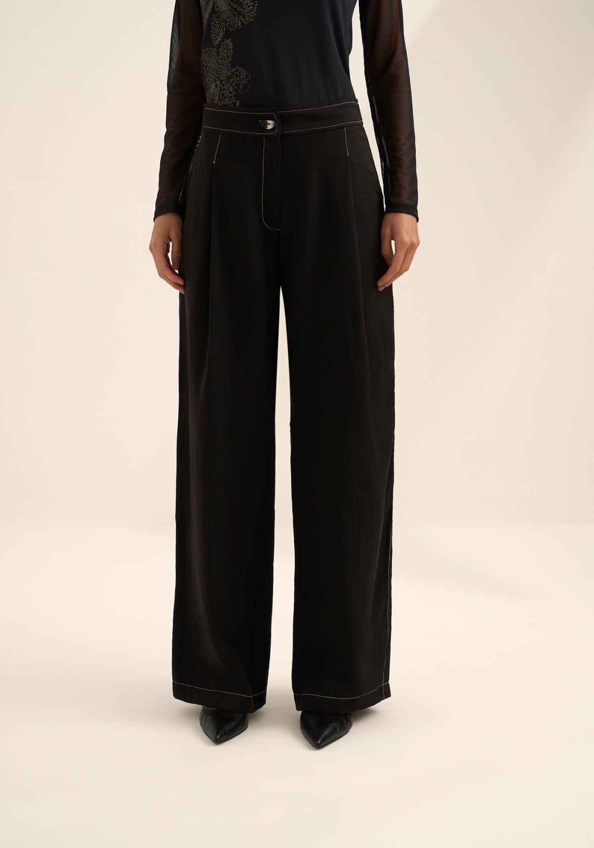 Calça Pantalona De Cintura Alta Lez A Lez Feminino 9566E