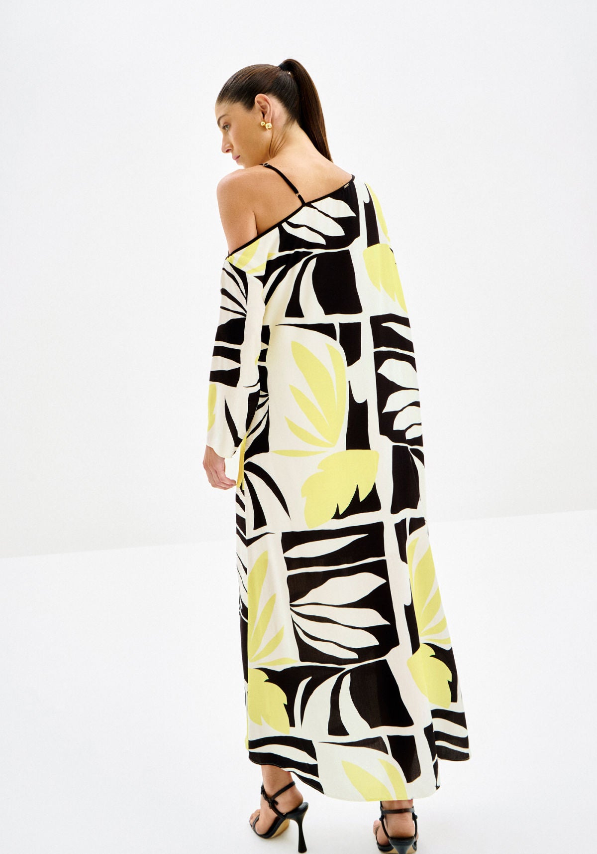 Vestido Midi Estampado com Decote Lez A Lez Feminino 6961L