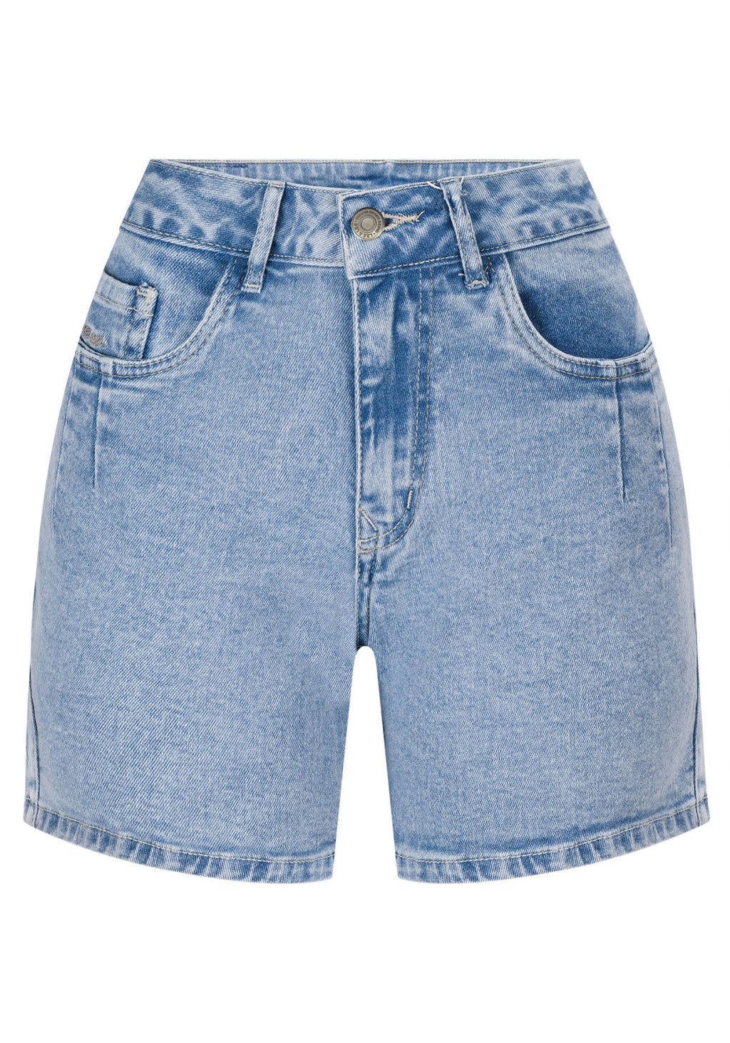 Shorts Jeans Justo Cintura Alta Lez A Lez Feminino 9483L