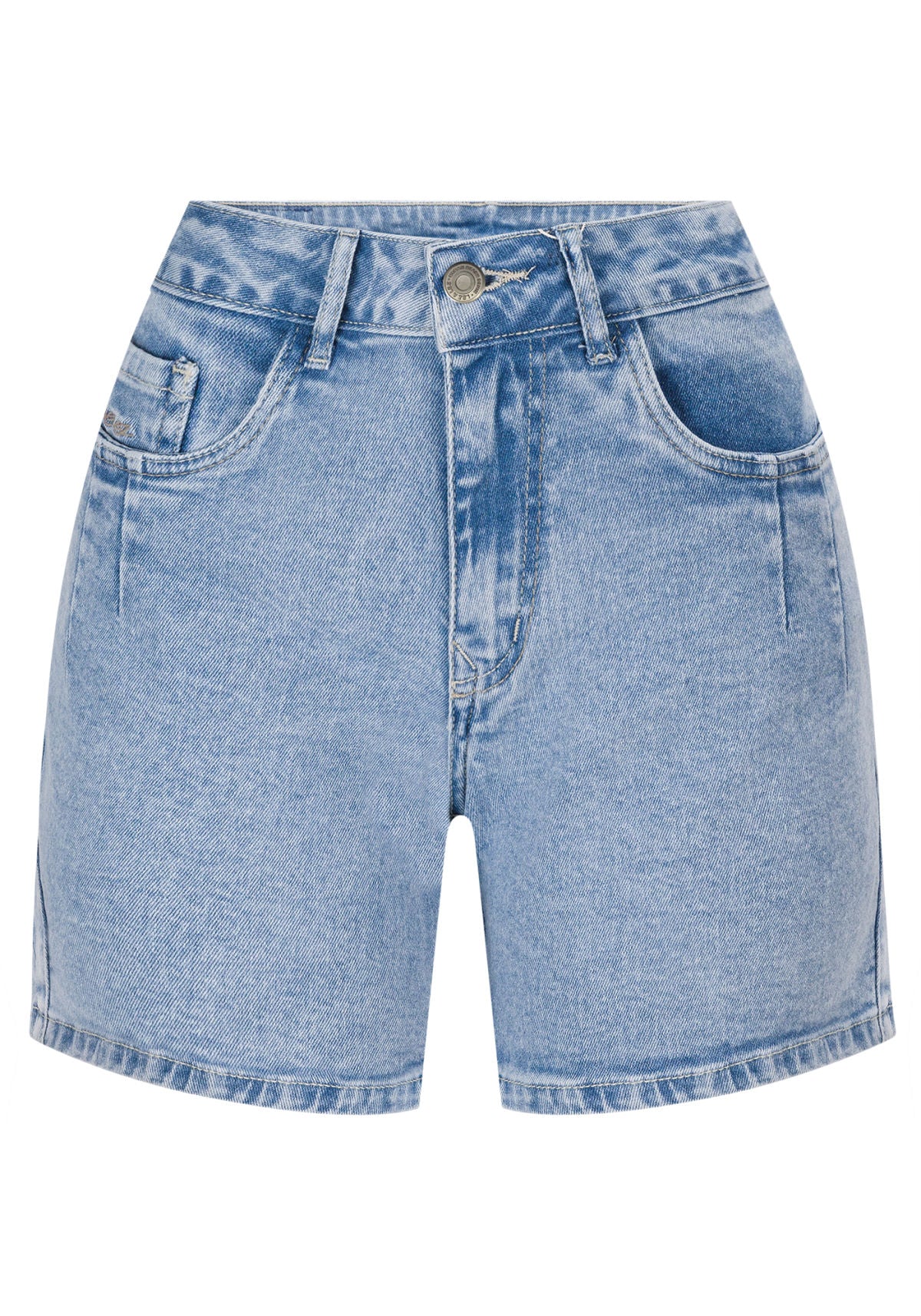Shorts Jeans Justo Cintura Alta Lez A Lez Feminino 9483L