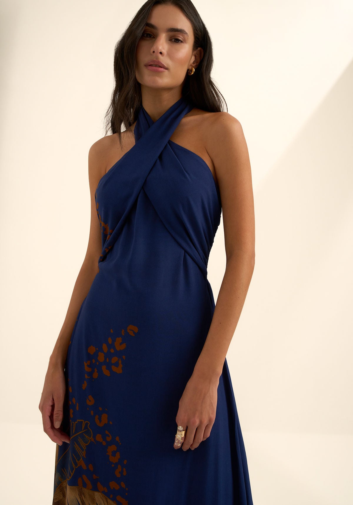 Vestido Longo Frente Única Estampado Lez A Lez Feminino 9567