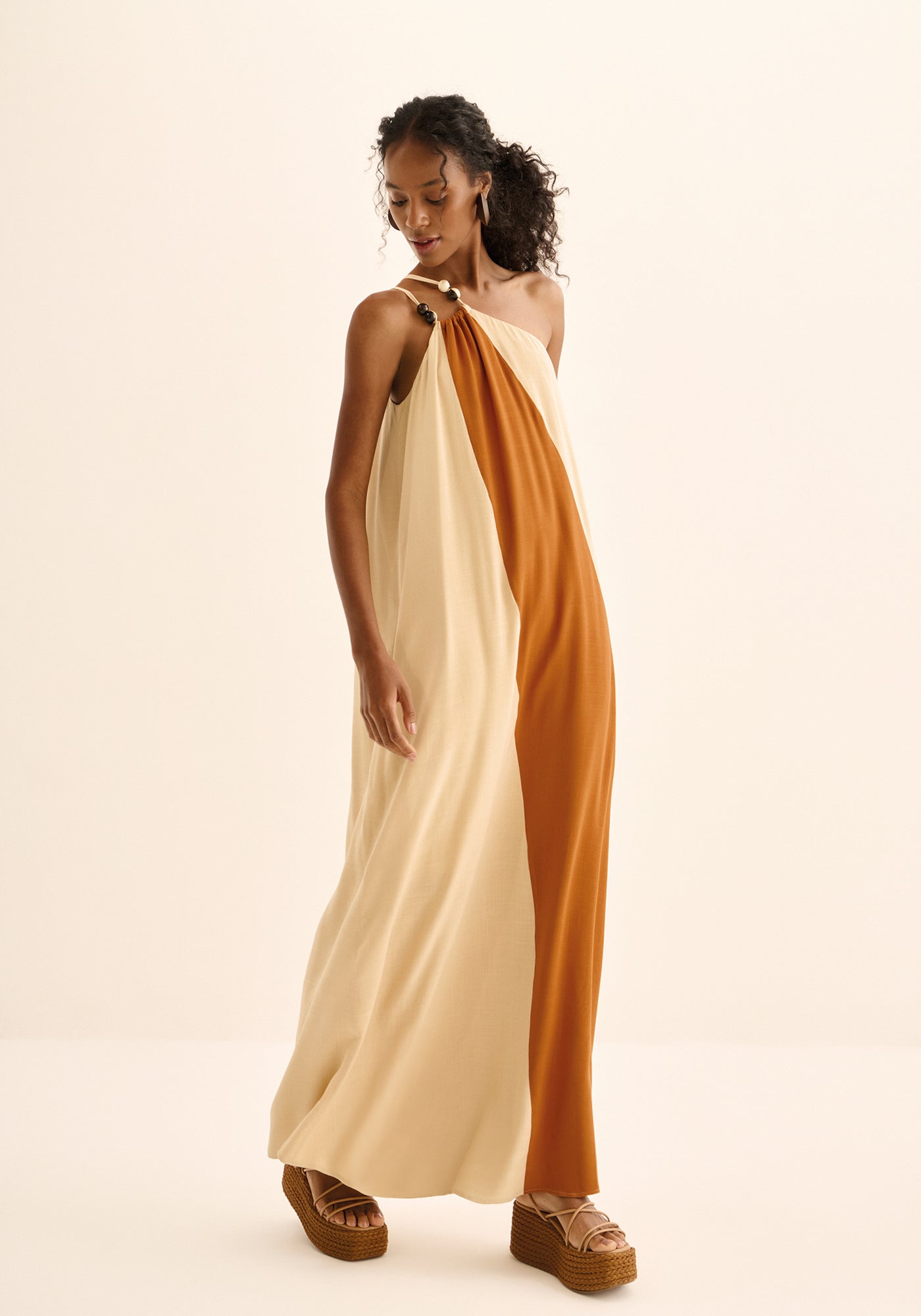 Vestido Longo De Um Ombro Só Lez a Lez Feminino 5834e