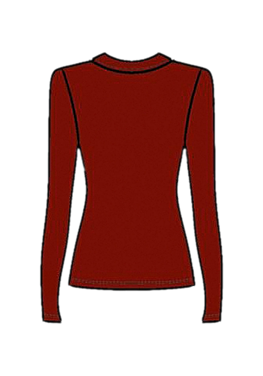 Blusa De Mangas Longas Em Malha Lez A Lez Feminino 9487E