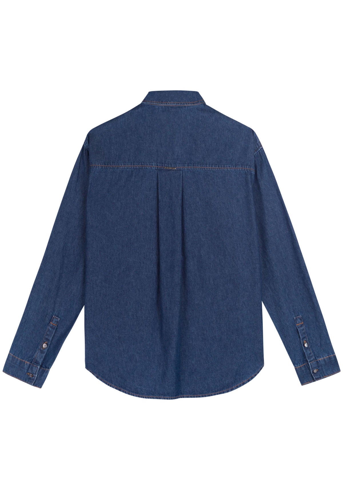 Camisa Jeans Alongada Com Mangas Lez A Lez Feminino 0826E