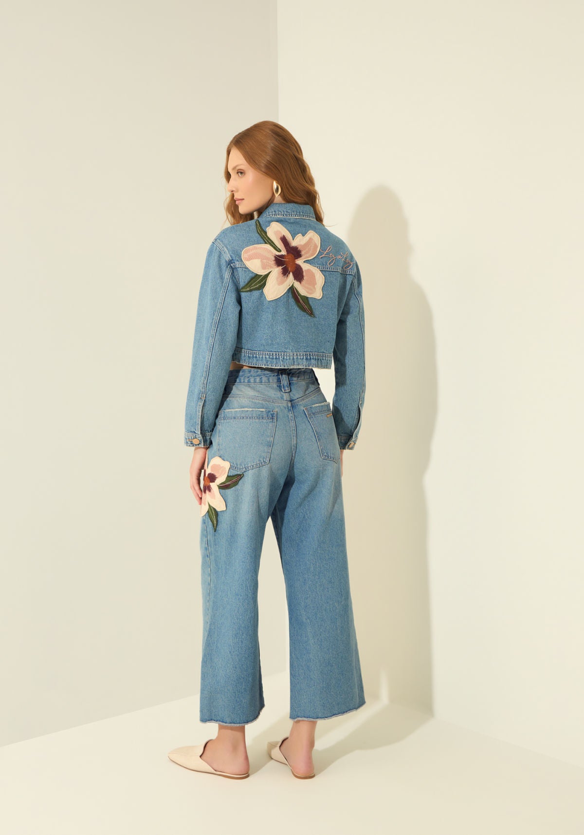 Jaqueta Jeans Com Bolsos E Maxi Lez A Lez Feminino 0177E