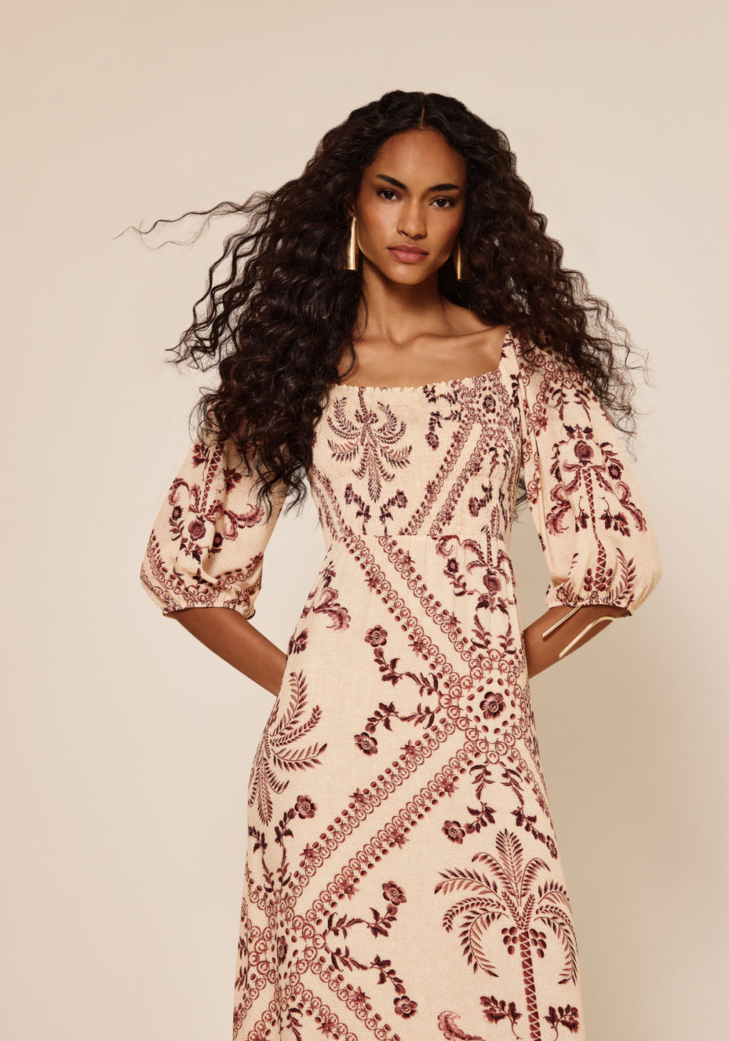 Vestido Chá Estampado Mangas Curta Lez A Lez Feminino 7836E