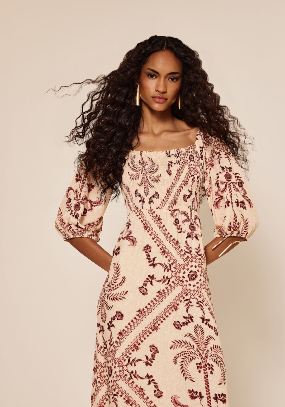 Vestido Chá Estampado Mangas Curta Lez A Lez Feminino 7836E