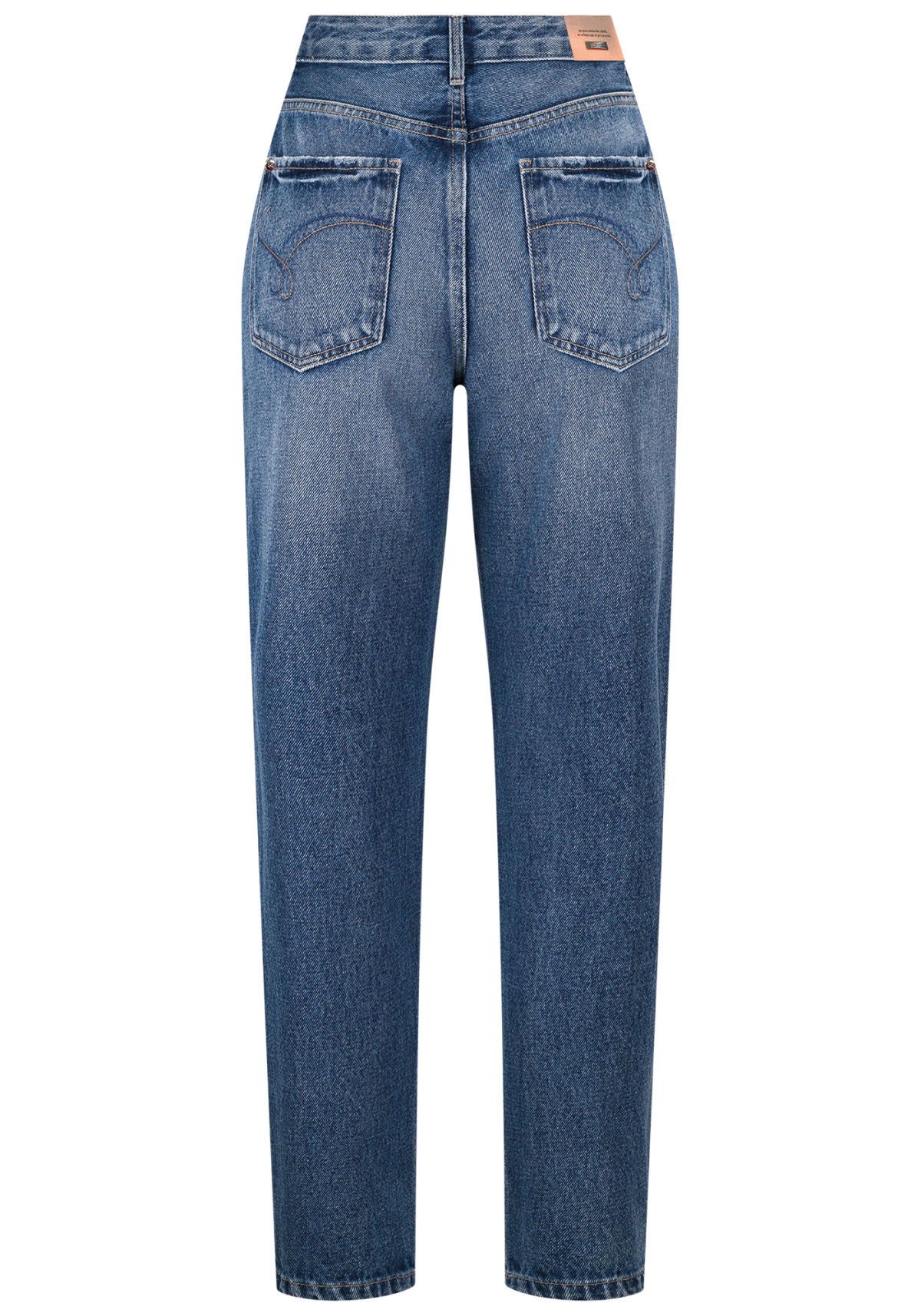 Calça Jeans Mom Destroyed Cintura Lez A Lez Feminino 9391L