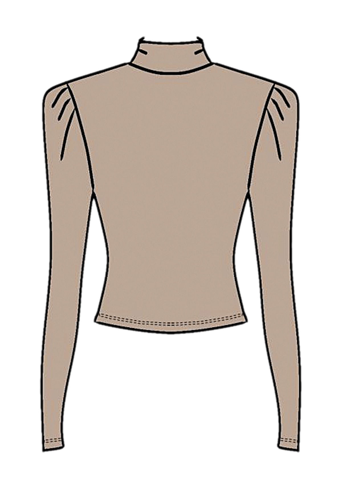 Blusa De Mangas Longas Com Gola Lez A Lez Feminino 9137E