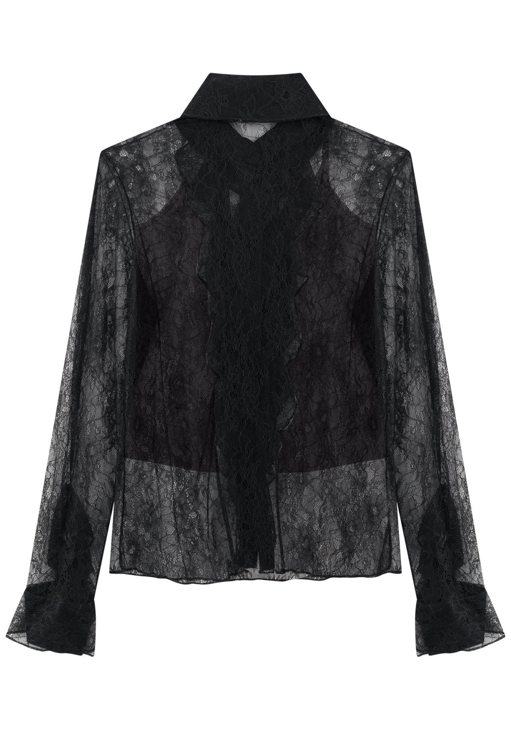 Camisa De Mangas Longas Em Renda Lez A Lez Feminino 8063E