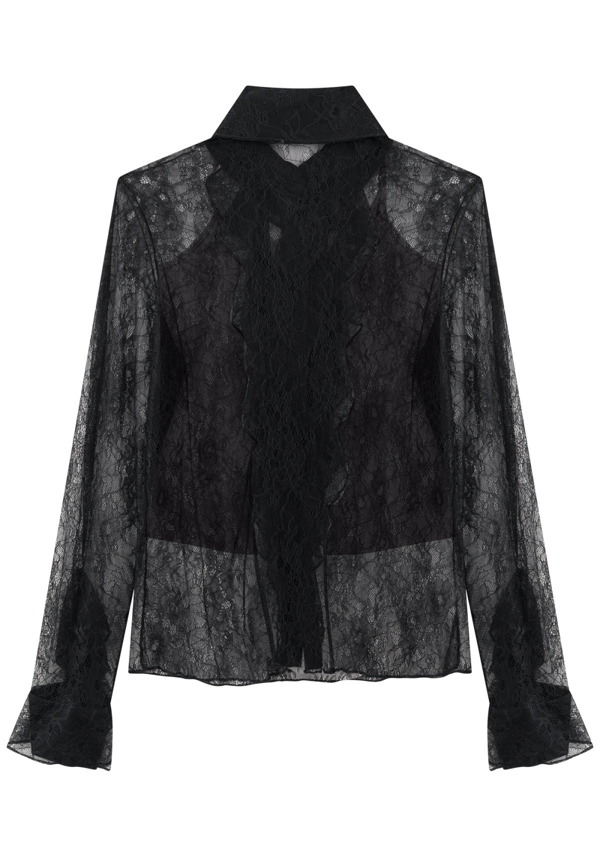 Camisa De Mangas Longas Em Renda Lez A Lez Feminino 8063E