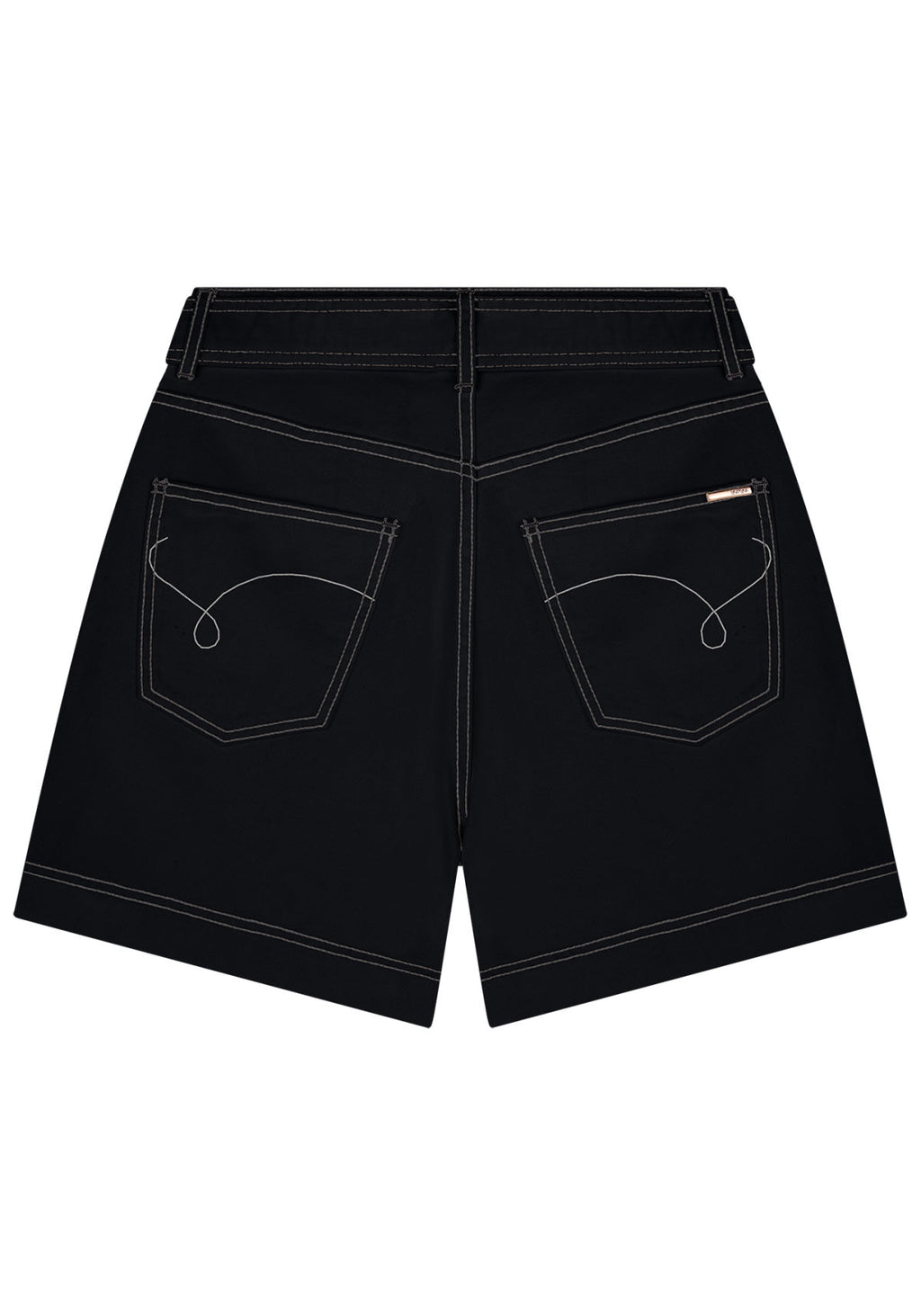 Shorts Sarja Mom Cintura Alta Lez A Lez Feminino 2312L