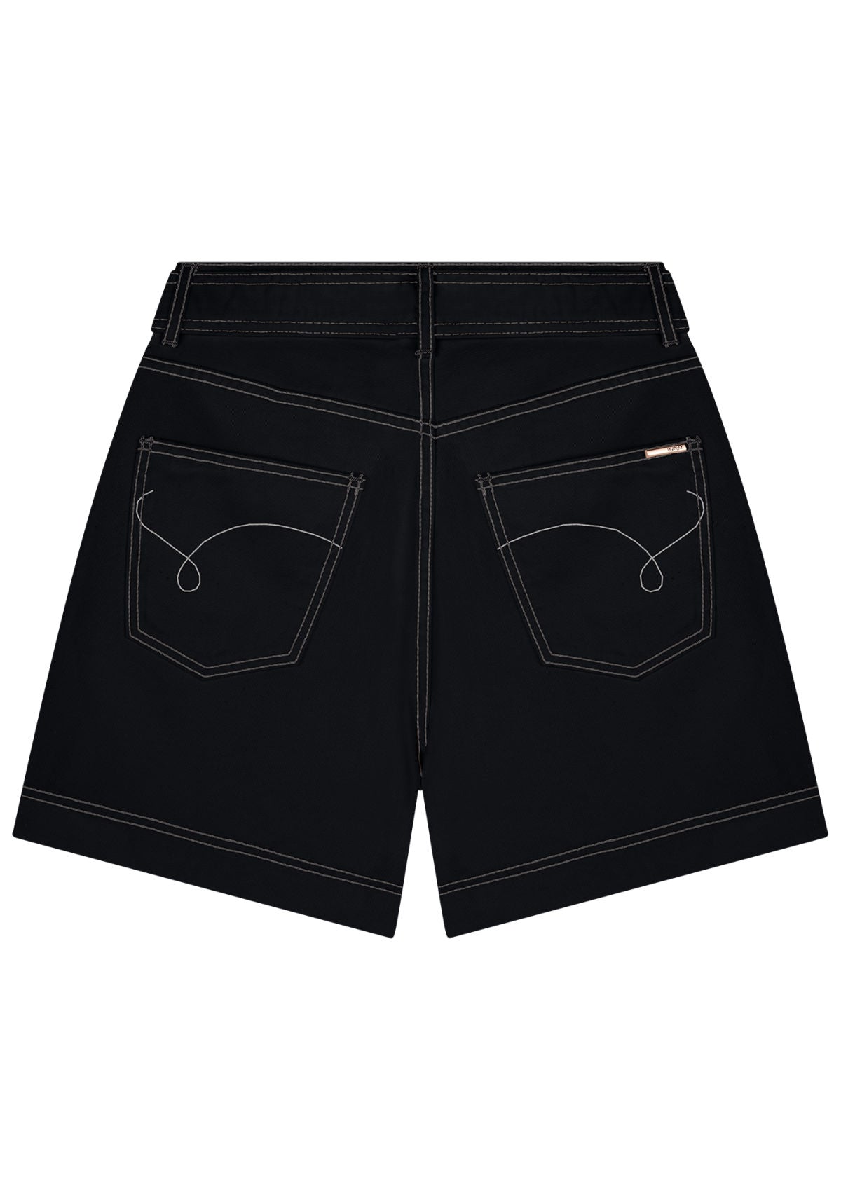 Shorts Sarja Mom Cintura Alta Lez A Lez Feminino 2312L