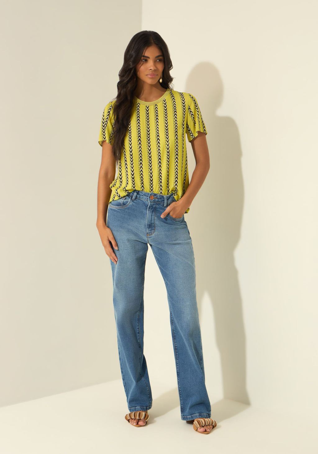 Blusa De Mangas Curtas Estampada Lez A Lez Feminino 3531E