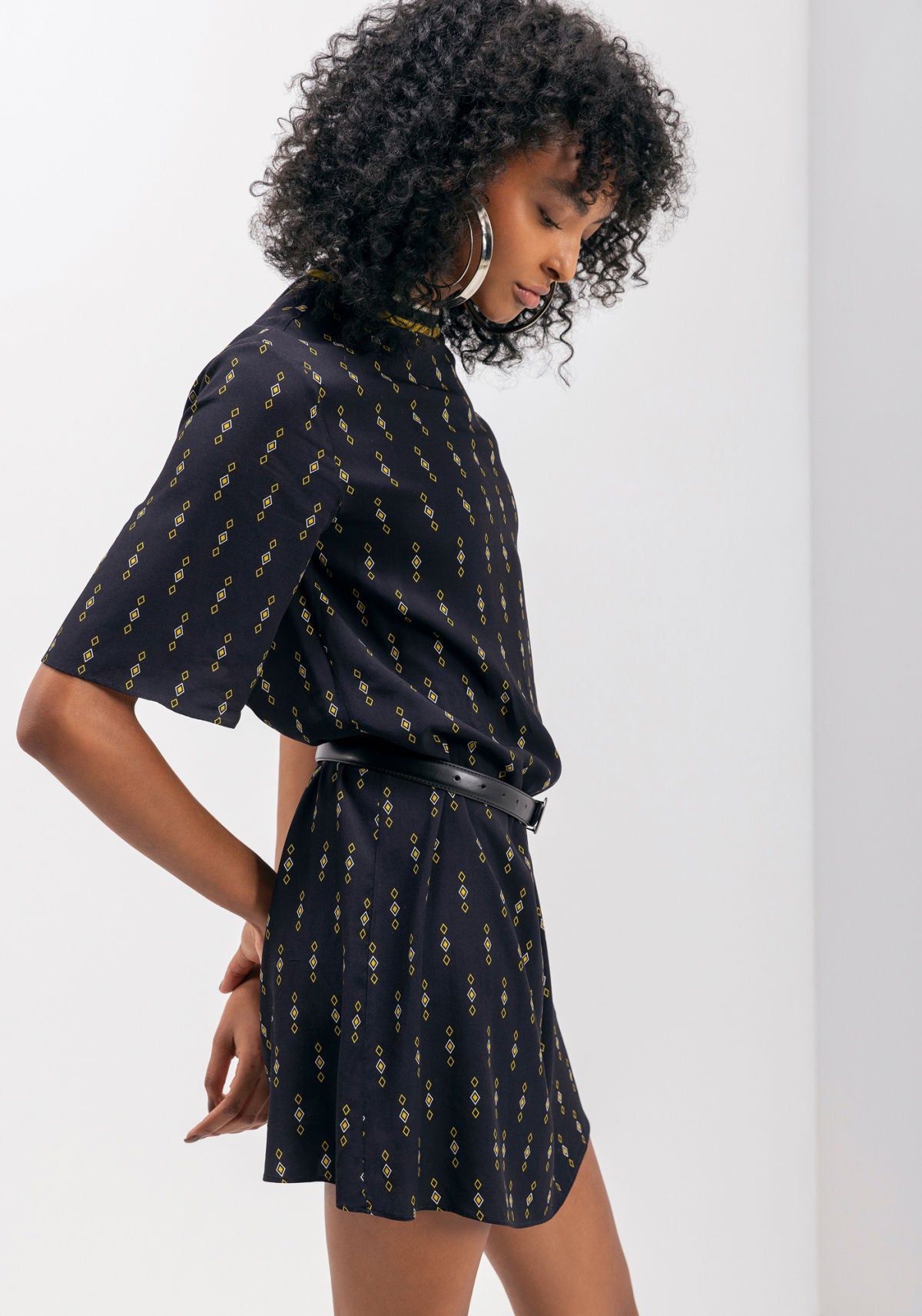 Vestido Curto Estampado Com Manga Lez A Lez Feminino 9250E
