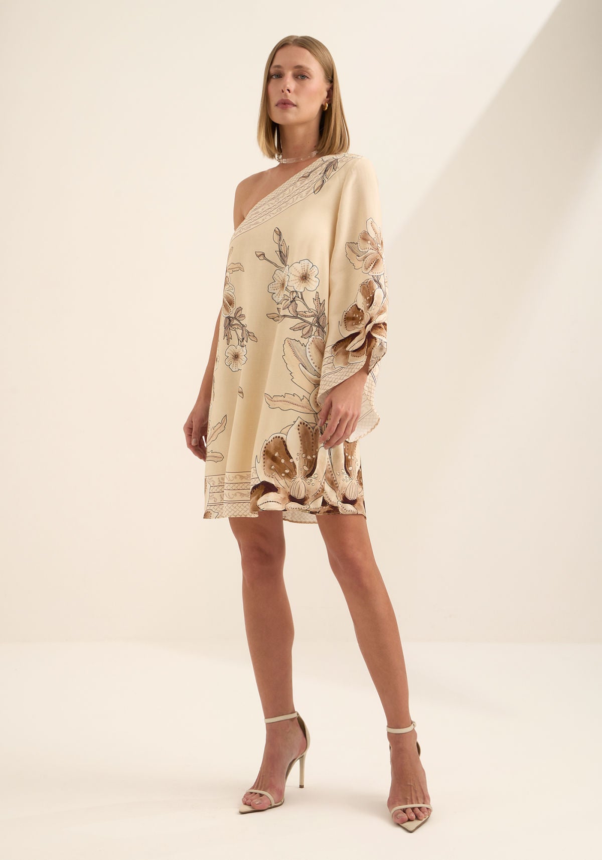 Vestido Curto Com Manga Única Lez A Lez Feminino 9578E