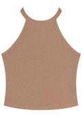 Blusa Curta Com Gola Redonda Lez A Lez Feminino 5077E