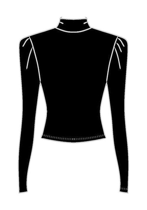 Blusa De Mangas Longas Com Gola Lez A Lez Feminino 9137E