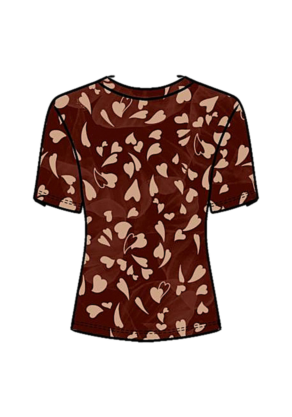 Blusa Estampada De Mangas Curtas Lez A Lez Feminino 9357E