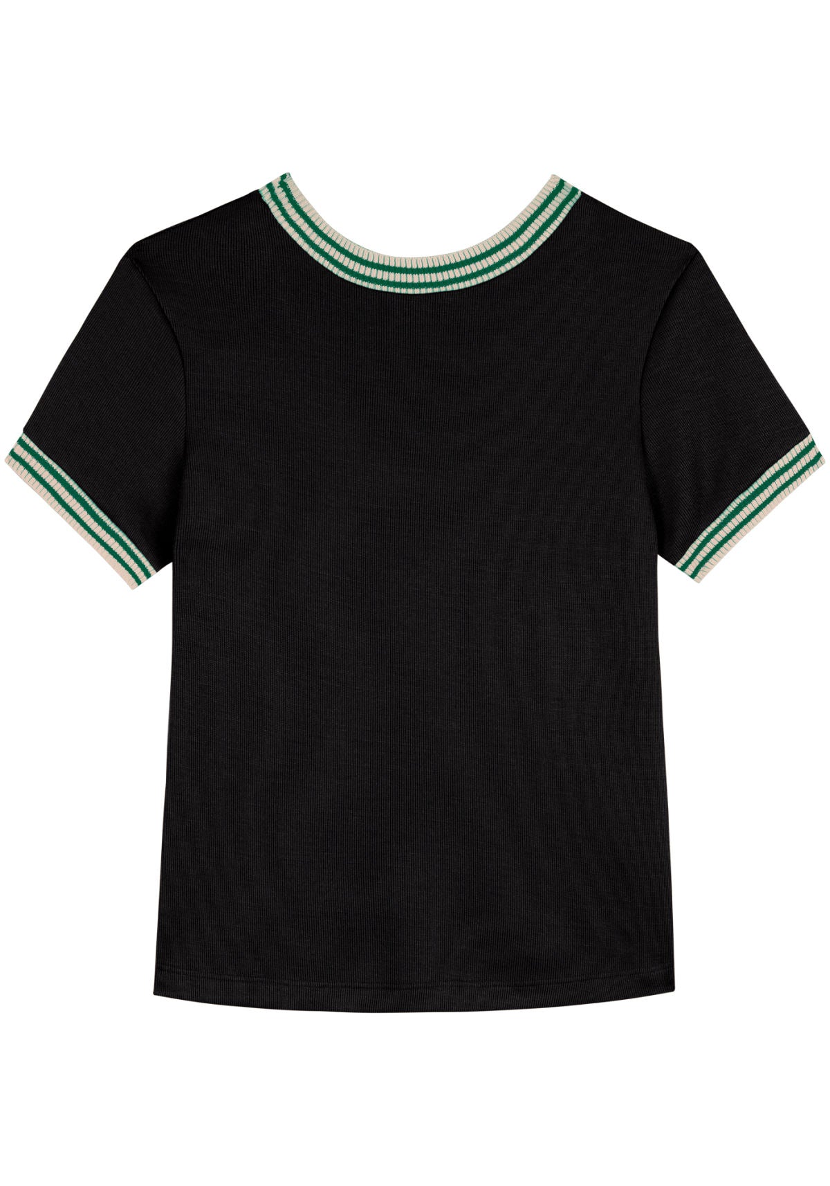 Blusa De Mangas Curtas Em Malha Lez A Lez Feminino 7152E