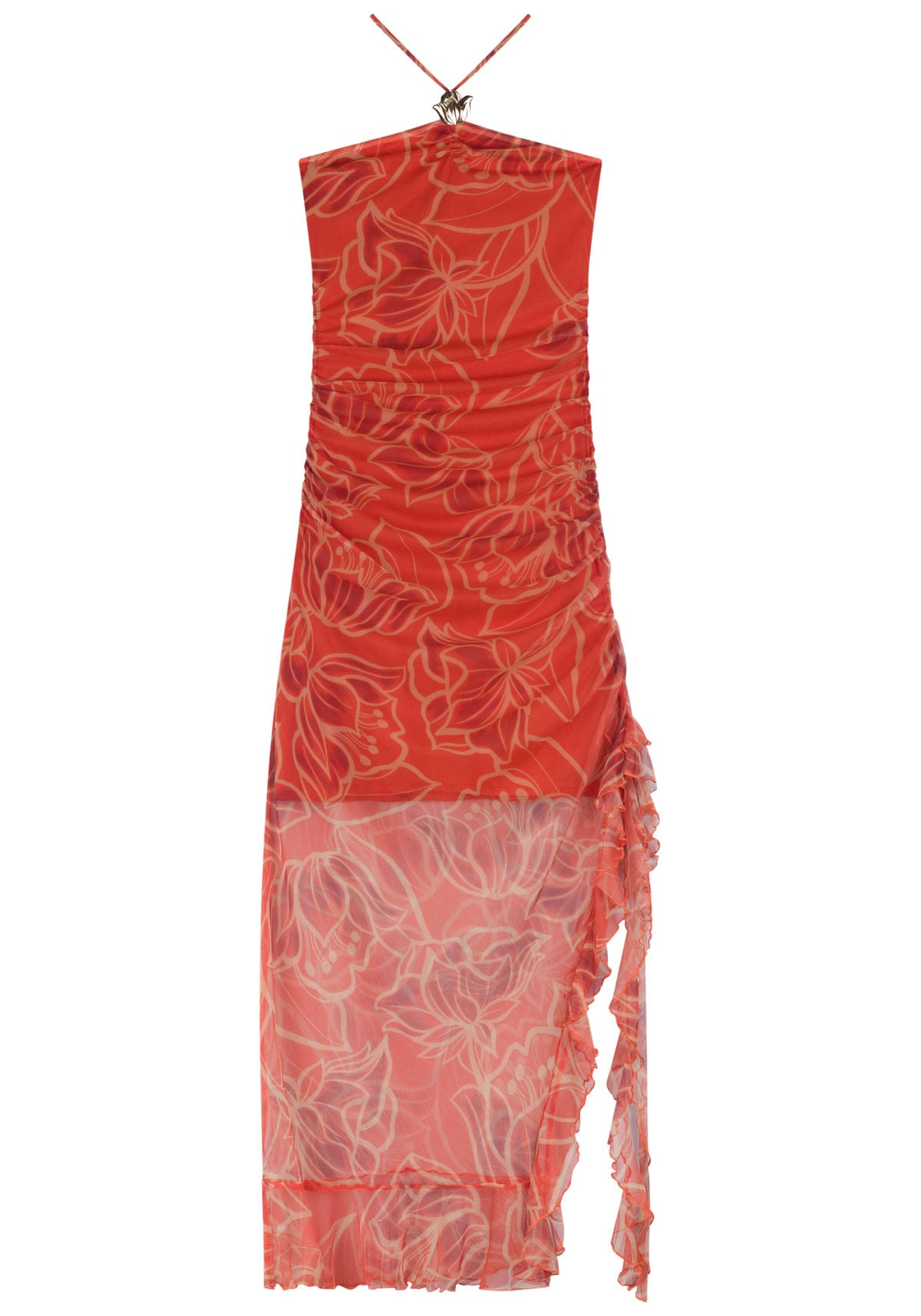 Vestido Longo Em Tule Estampado Lez A Lez Feminino 7518E